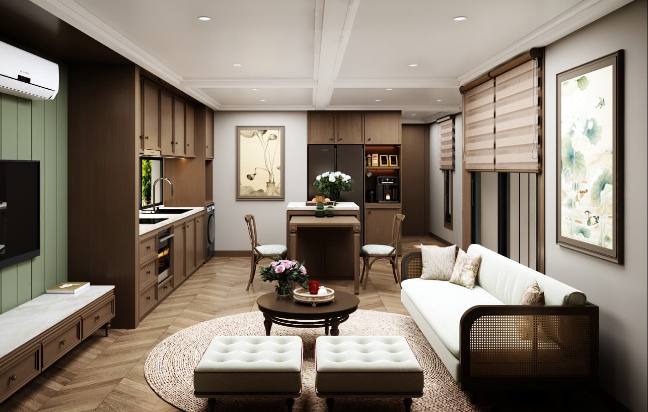 Bonsai One Bedroom — Indochine style, Living