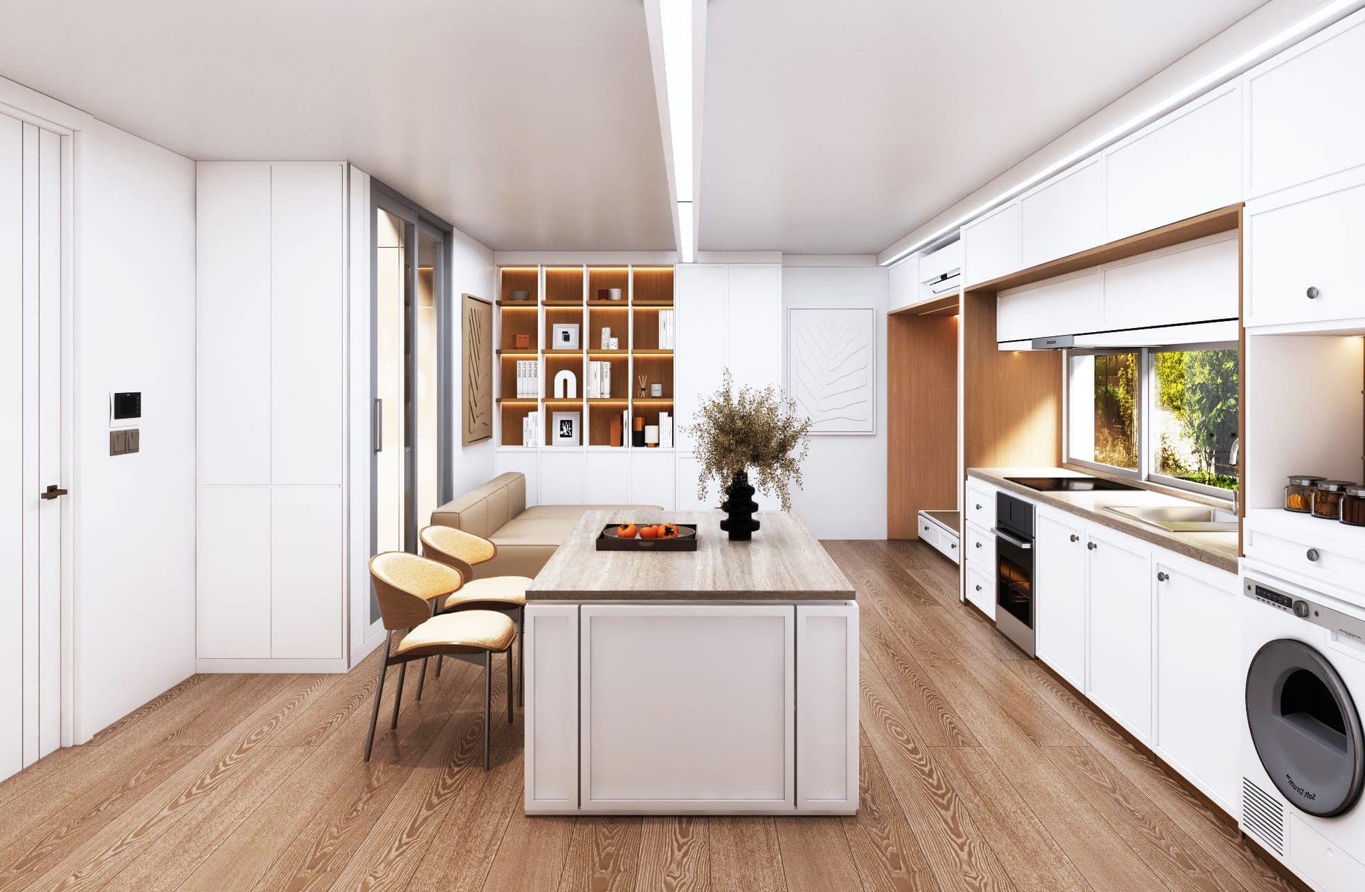 Bonsai One Bedroom — Light style, Open Plan