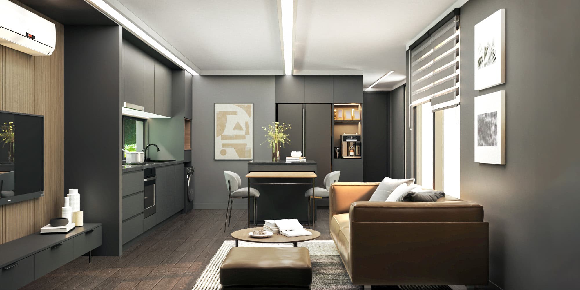 Bonsai One Bedroom — Night style, Living