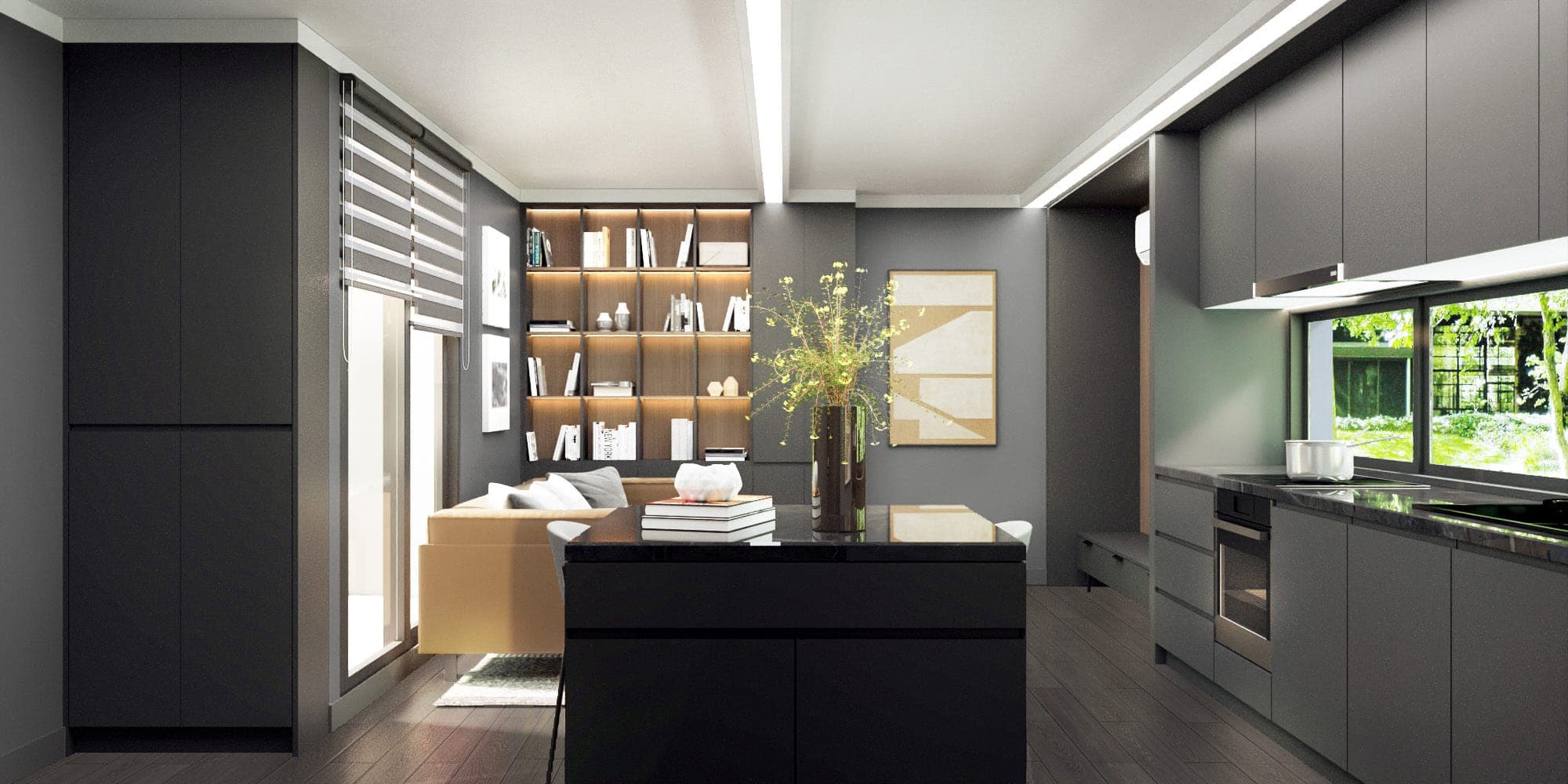 Bonsai One Bedroom — Night style, Open Plan