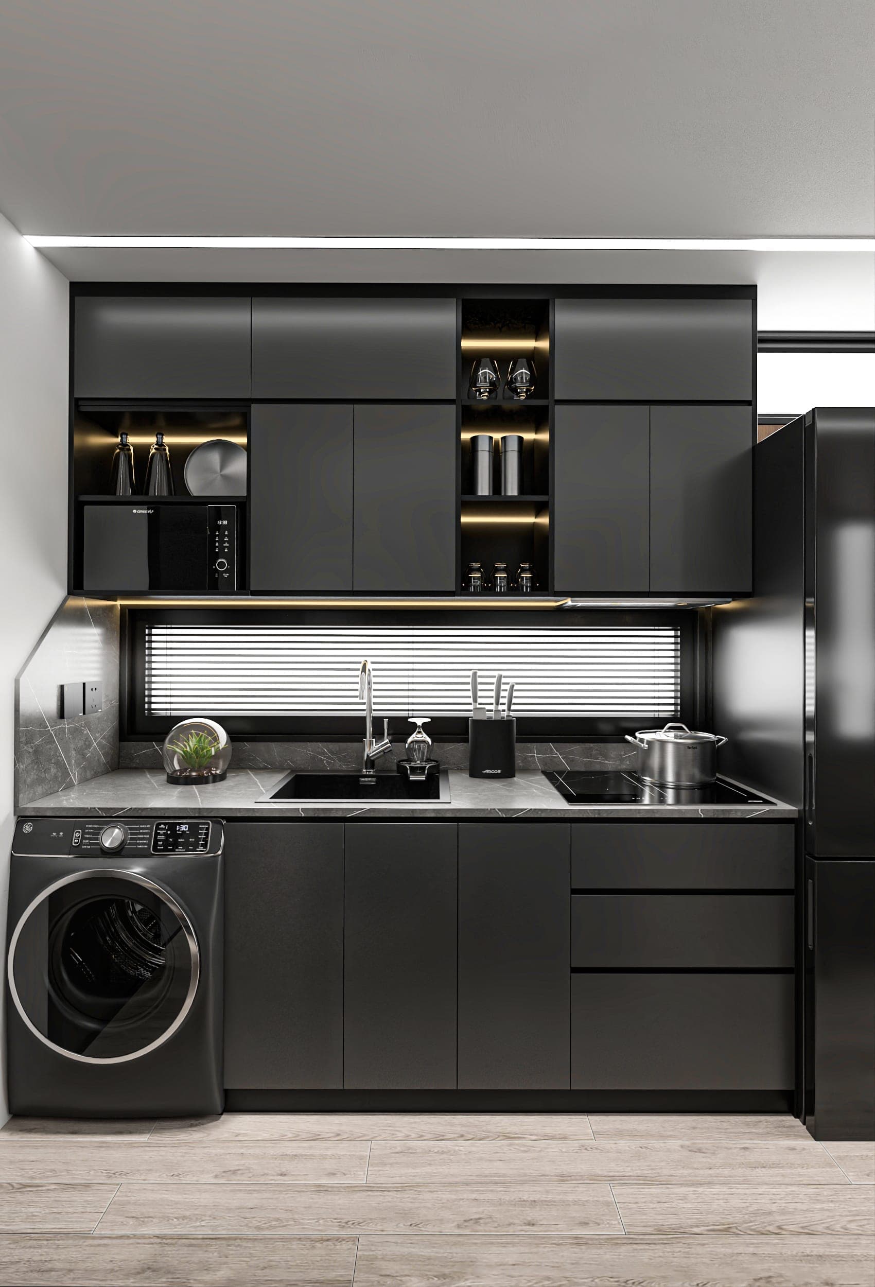 Bonsai Studio — night style, Kitchen