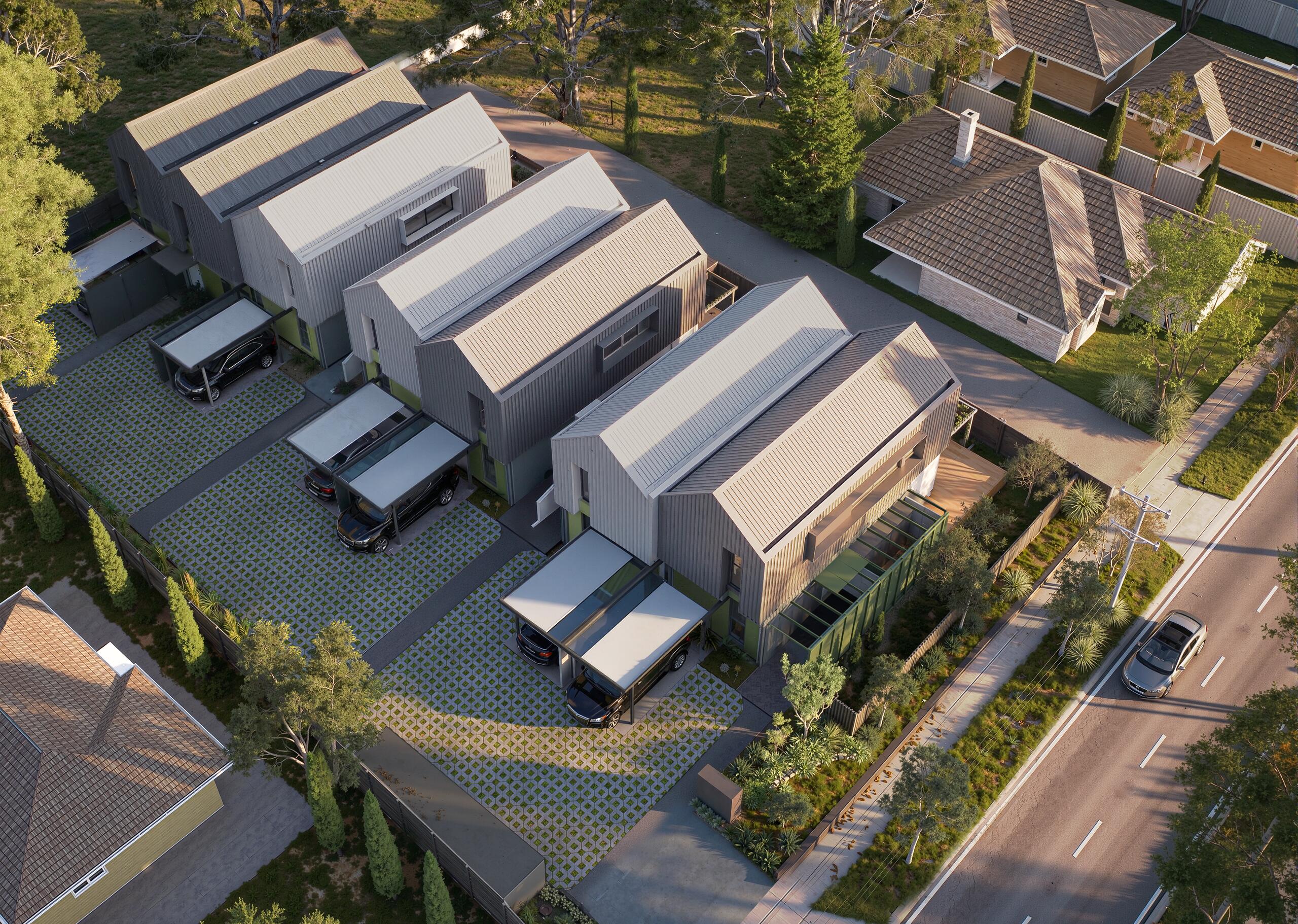 Oakridge on Carrington — aerial view of the development