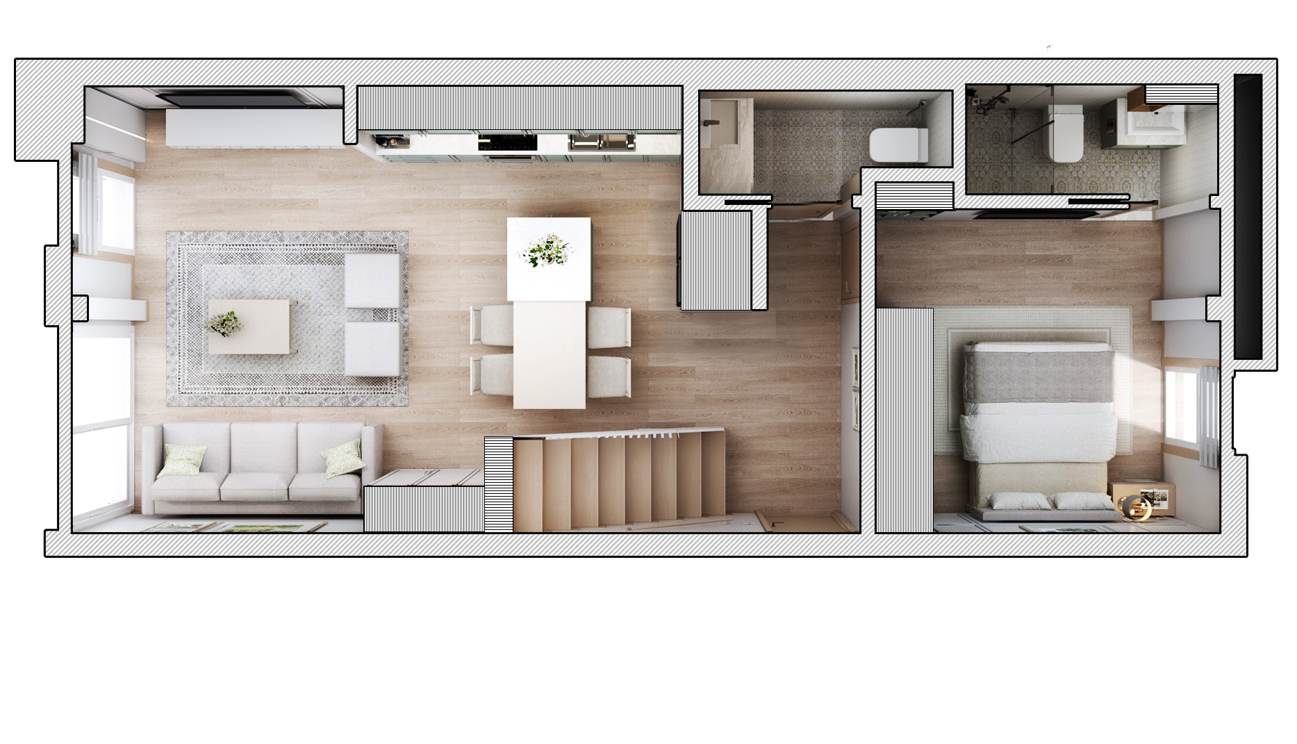 Three Bedroom floorplan